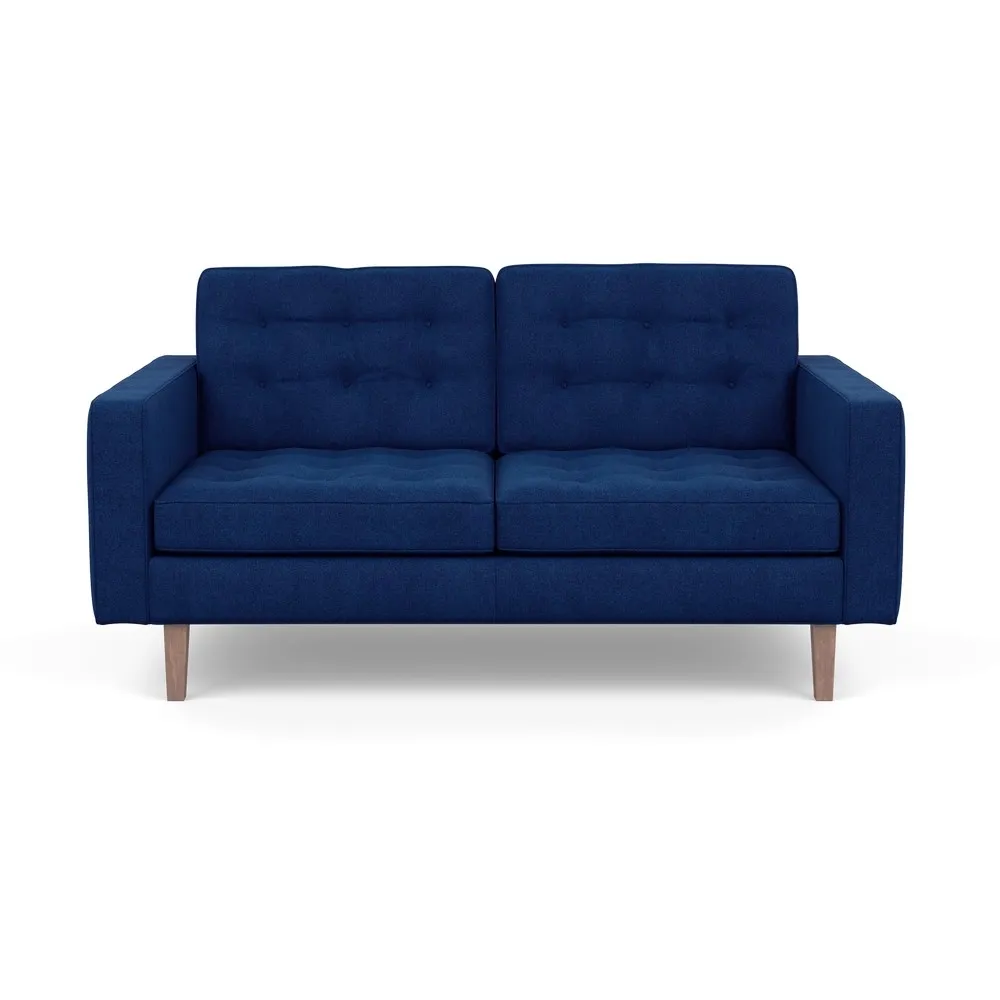 Heal's Hepburn 2 Seater Sofa St Moritz Wool Blue Walnut Feet 1