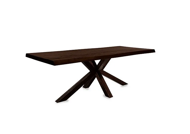 Njord Raw Edge Dining Table with Wooden Star Base - 180-cm - Smoked