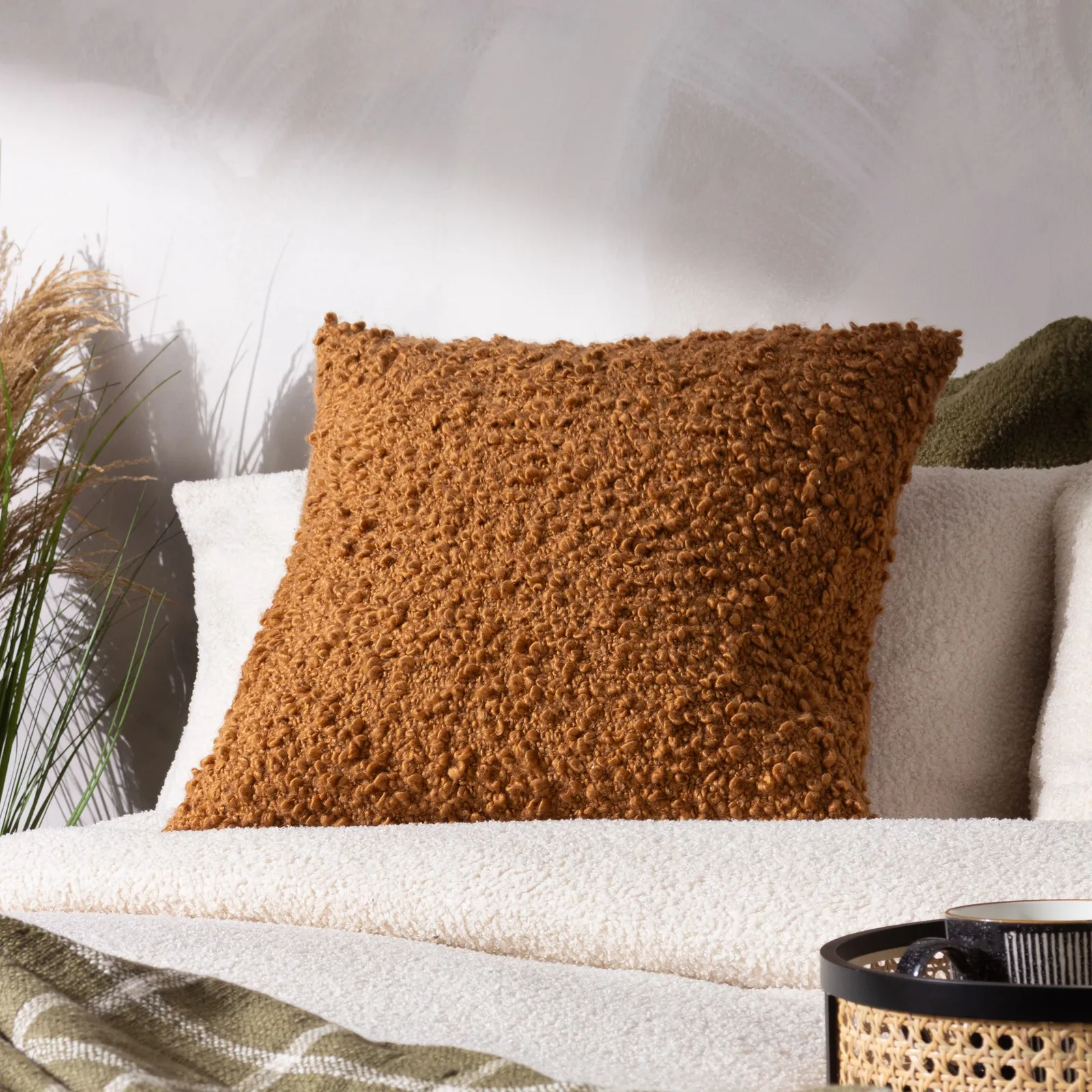 Yard Ulsmere Boucle Cushion in Burnt Orange