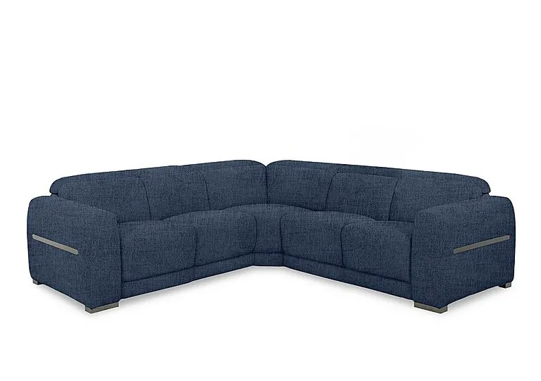 Edison Large Fabric Corner Sofa - Dark Denim