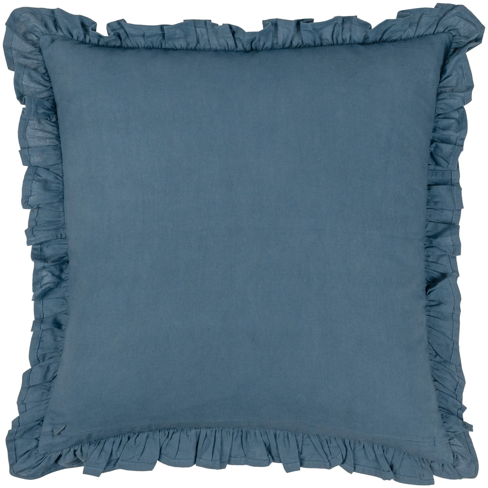 Paoletti Montrose 100% Cotton Fringed Leaf Cushion in Dark Blue 3