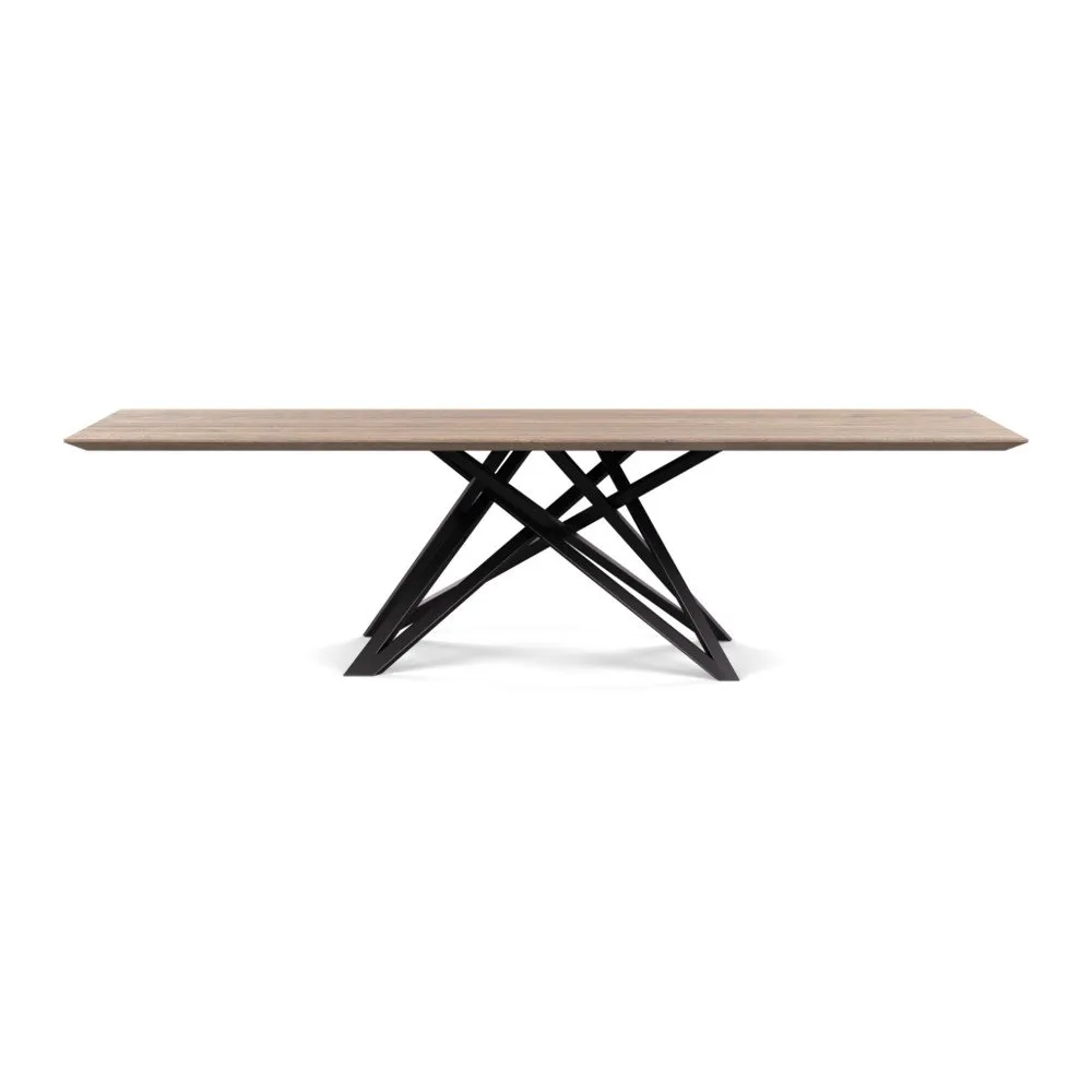 Heal's Vienna Dining Table 280x100cm Grey Oiled Oak Chamfered Edge Filled 1