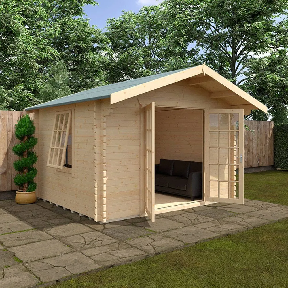 Buttercup Farm 10x12w The Lotherton Plus 44mm Cabin - L295 x W355 x H271.9 cm in Natural 6