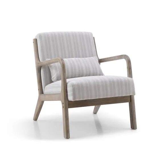 Khali Natural Striped Chenille Occasional Chair 5