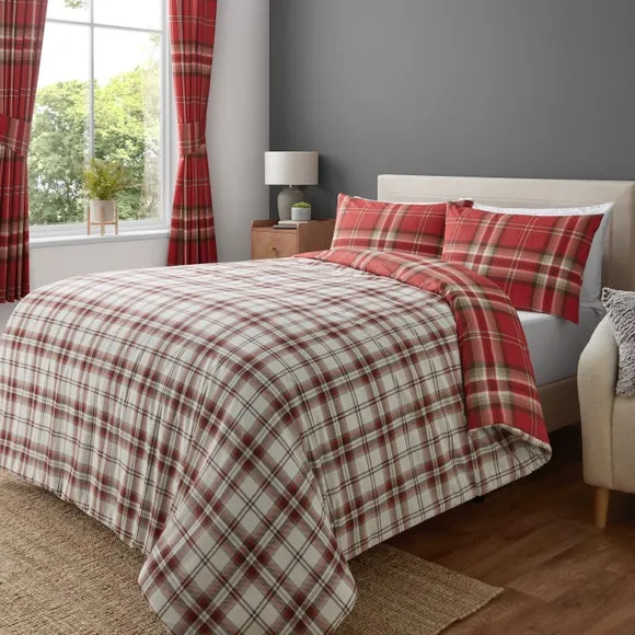 Catherine Lansfield Kelso Check Duvet Cover & Pillowcase Set 4