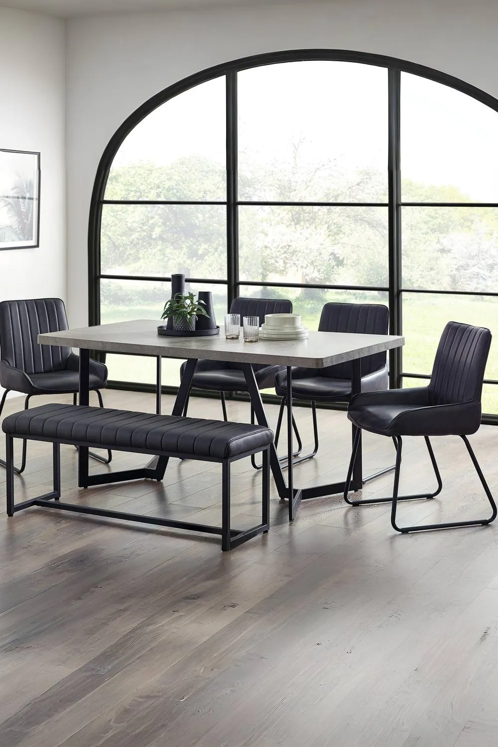 Julian Bowen Miami Rectangular 4-6 Seater Dining Table in Grey 3