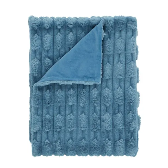 Bianca So Soft Carved Faux Fur Throw Blanket 150cm x 200cm 5