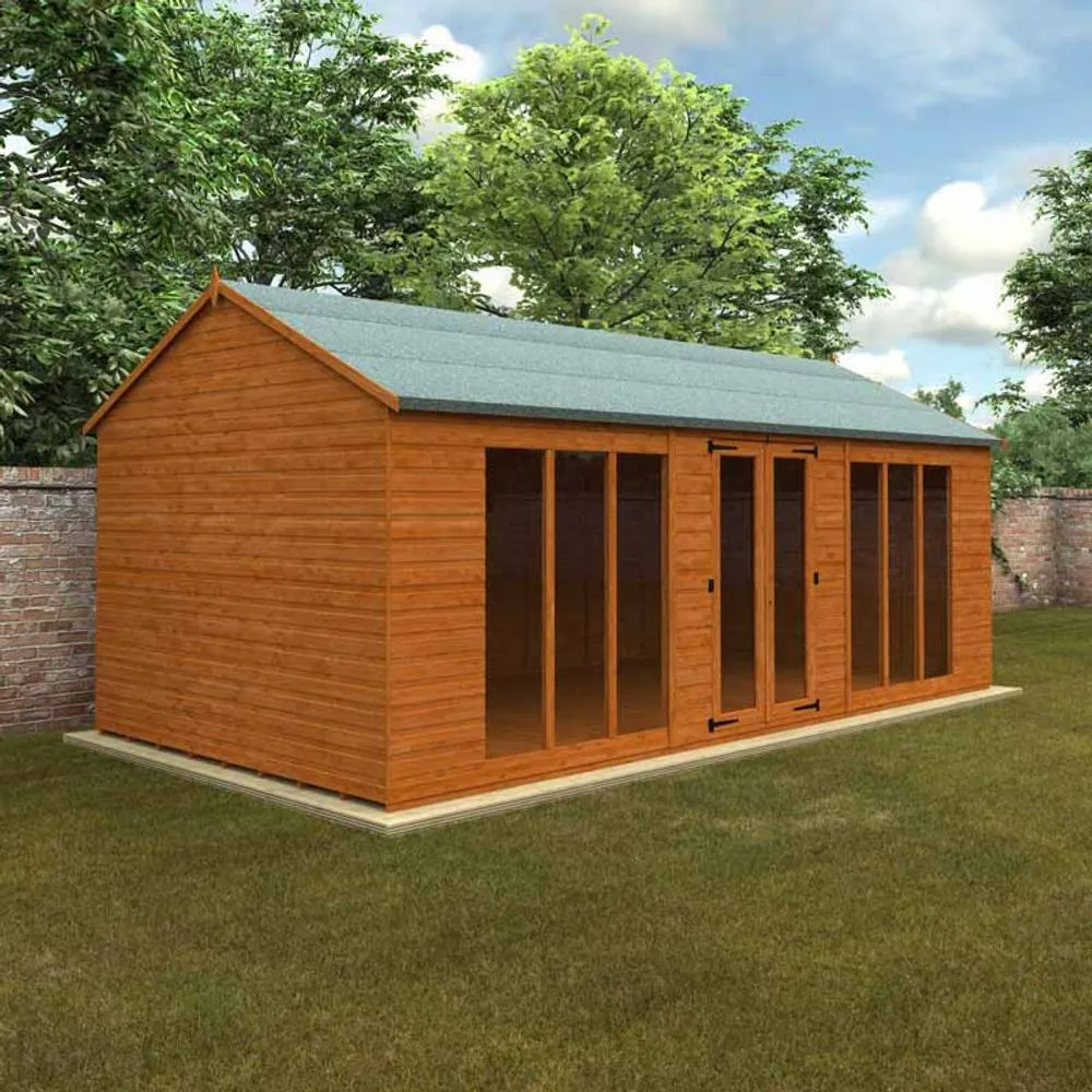 Buttercup Farm 20x10 Full Pane Workman Apex 12mm Shed - L595 x W295 x H268.5 cm in Burnt Orange 2
