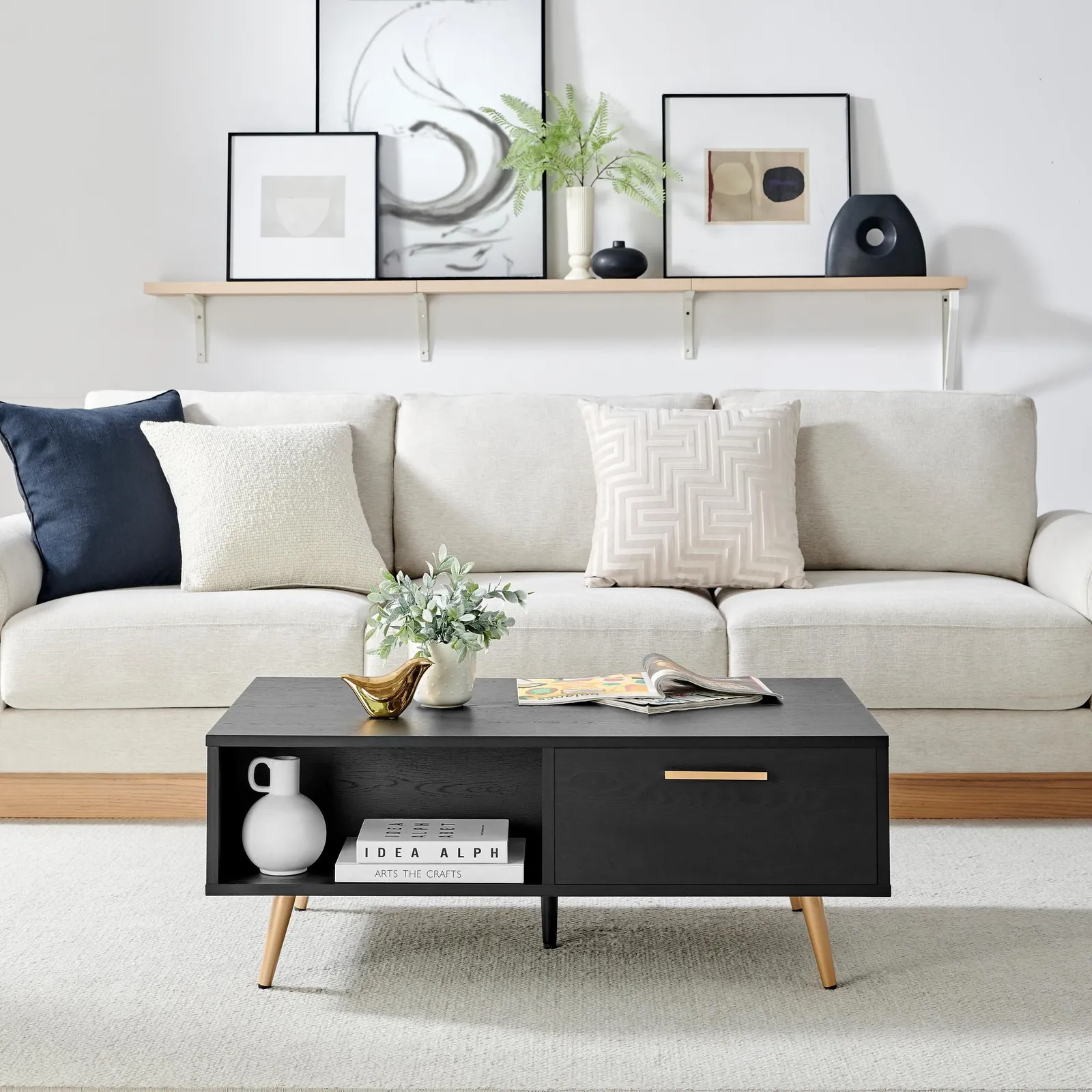 FurnitureboxUK Ivala Black & Copper Effect Storage Coffee Table 2