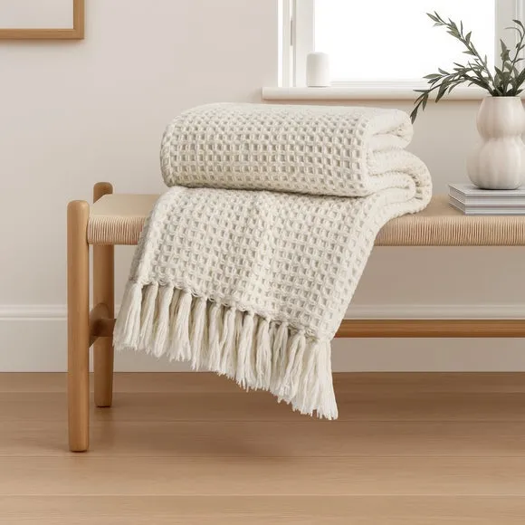 Chunky Waffle Throw Blanket 1
