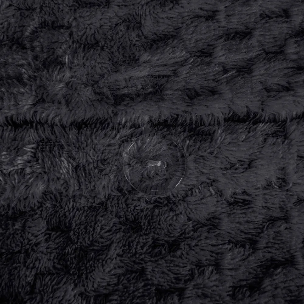 Smart Living Luxury Super Soft & Reversible Waffle Teddy Fleece Duvet Set in Black 5