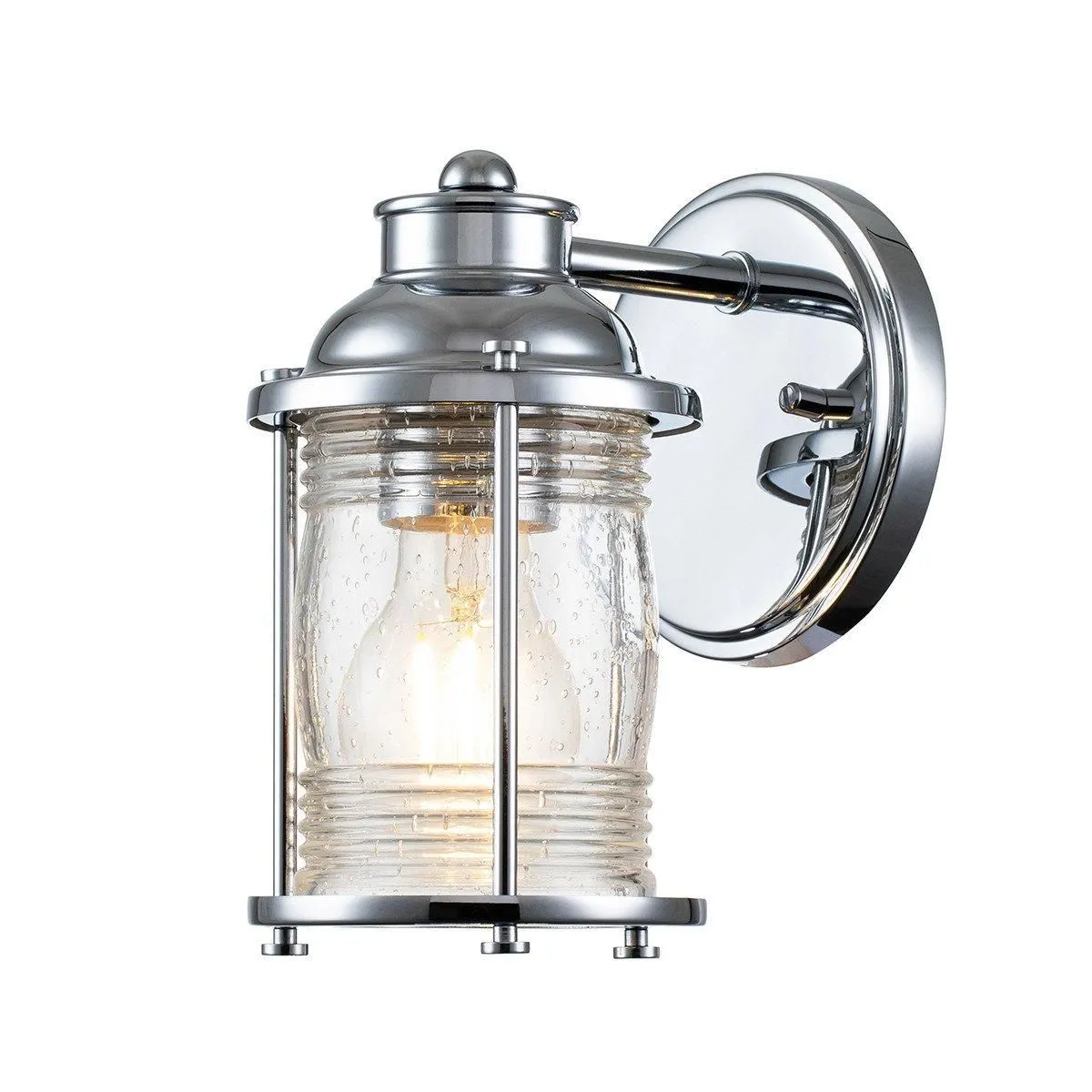 Netlighting Kichler Ashland Bay Wall Lamp Polished Chrome IP44 in Grey