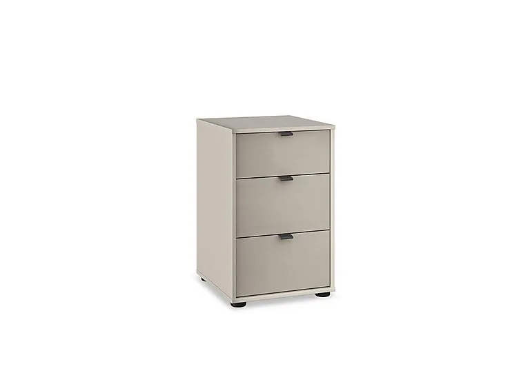 Amara 3 Drawer Glass Bedside Cabinet