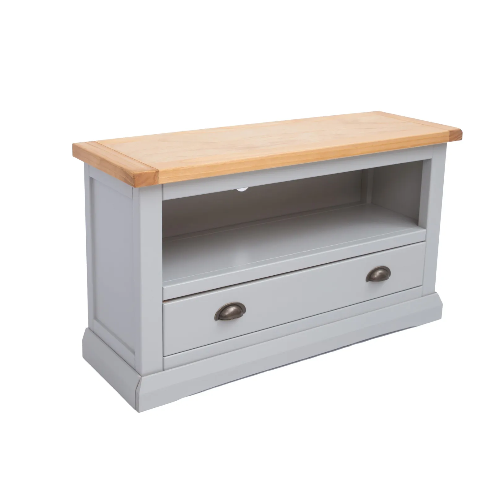 Cabinet Bits Loreo Light Grey 1 Drawer TV Cabinet Brass Cup Handle 3