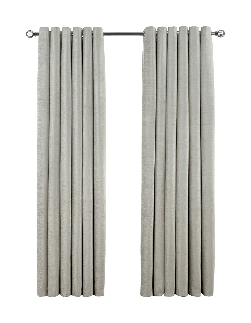 Smart Living Luxury Chenille Eyelet Lined Curtains - 2 Panels in Cream 4
