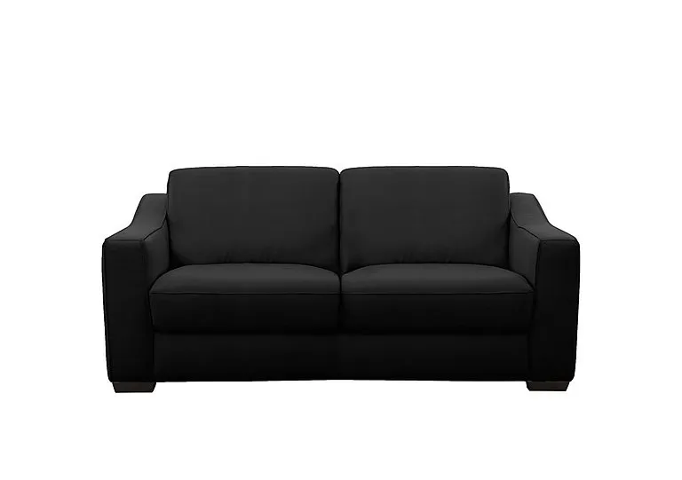 Optimus 2 Seater Leather Sofa - Classic Black