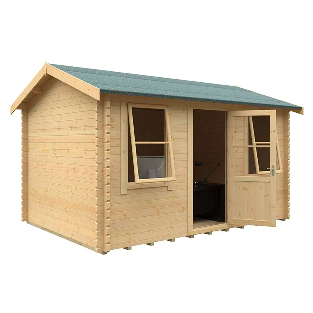 Buttercup Farm 14x10w The Skipton Plus 44mm Cabin - L415 x W295 x H272.6 cm in Natural 2