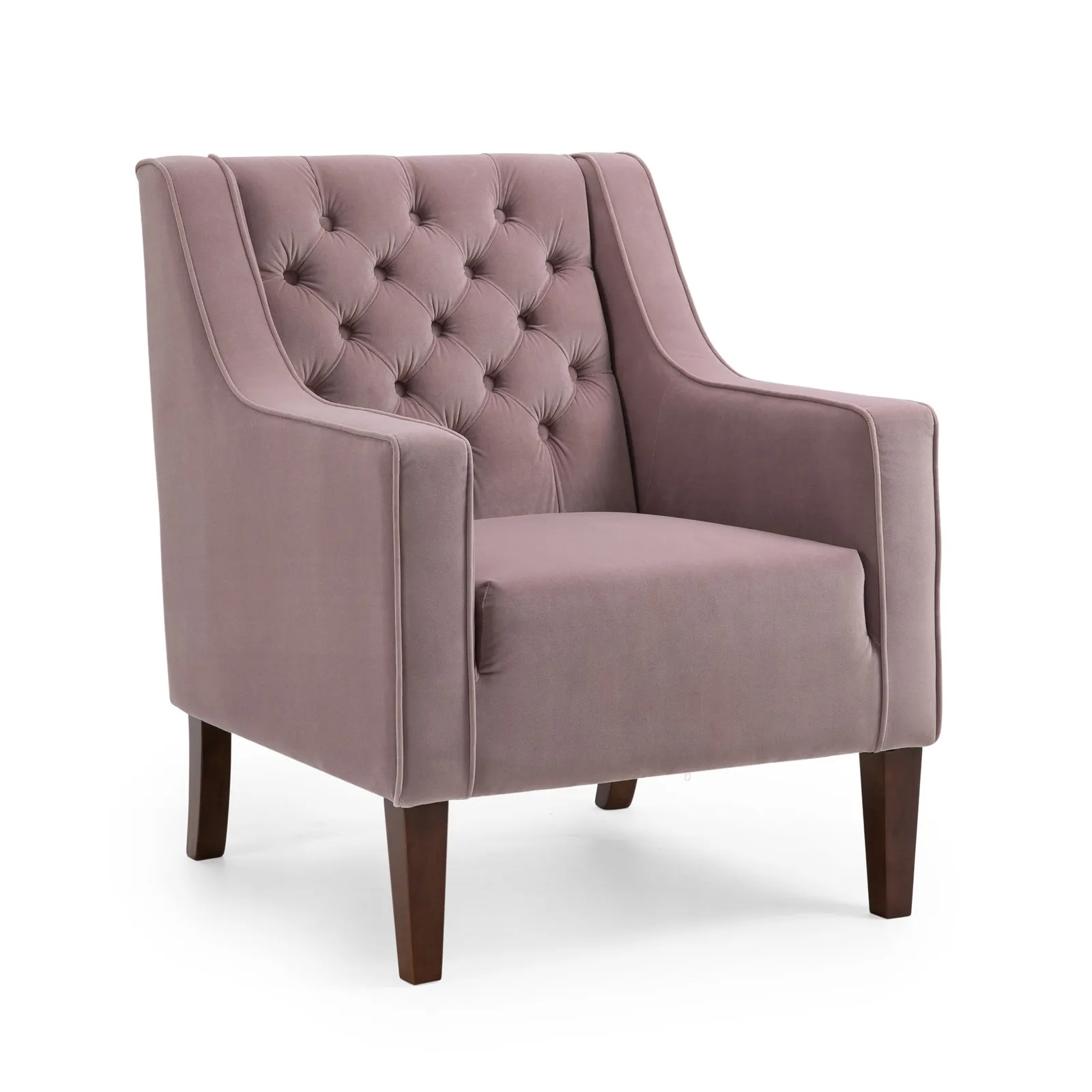 Isabel Velvet Chesterfield Armchair Blush