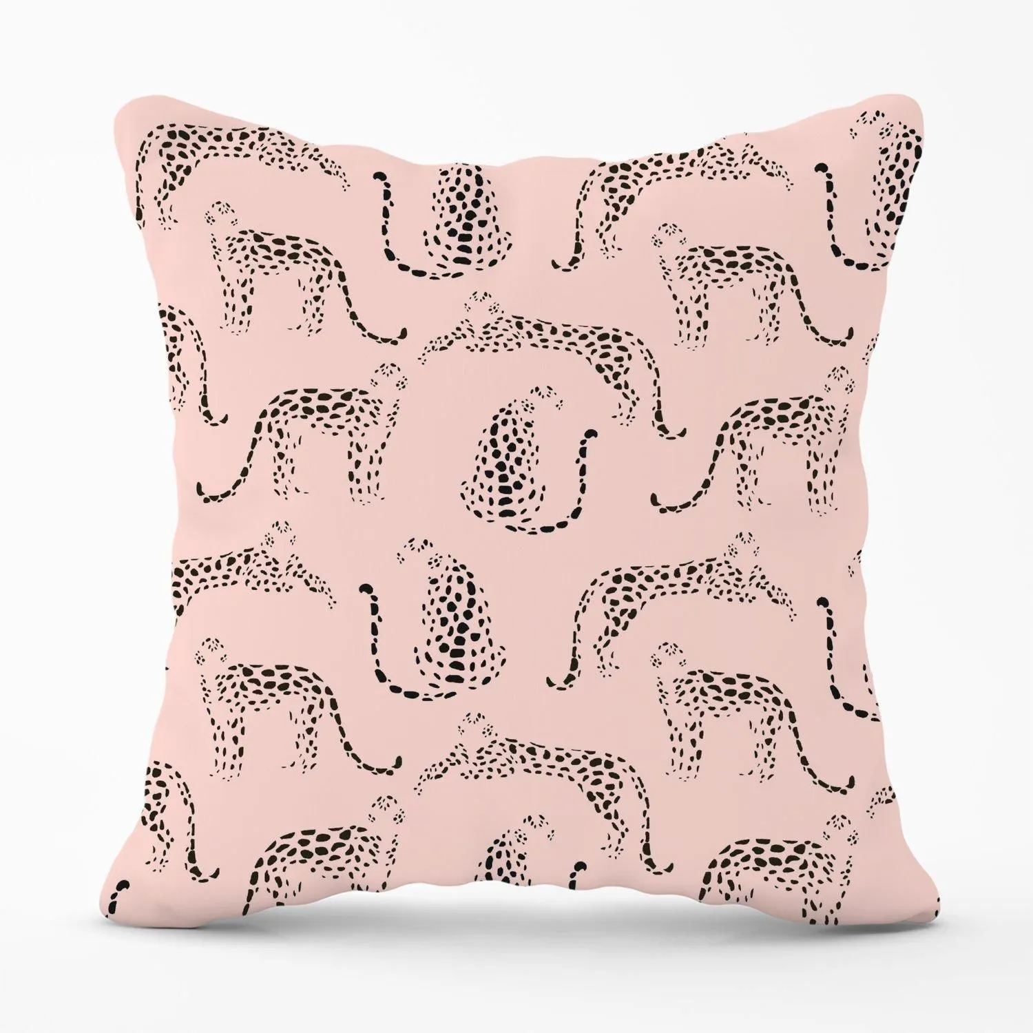 Warren Reed - Designer Abstract Leopard Pattern Outdoor Cushion in Pink