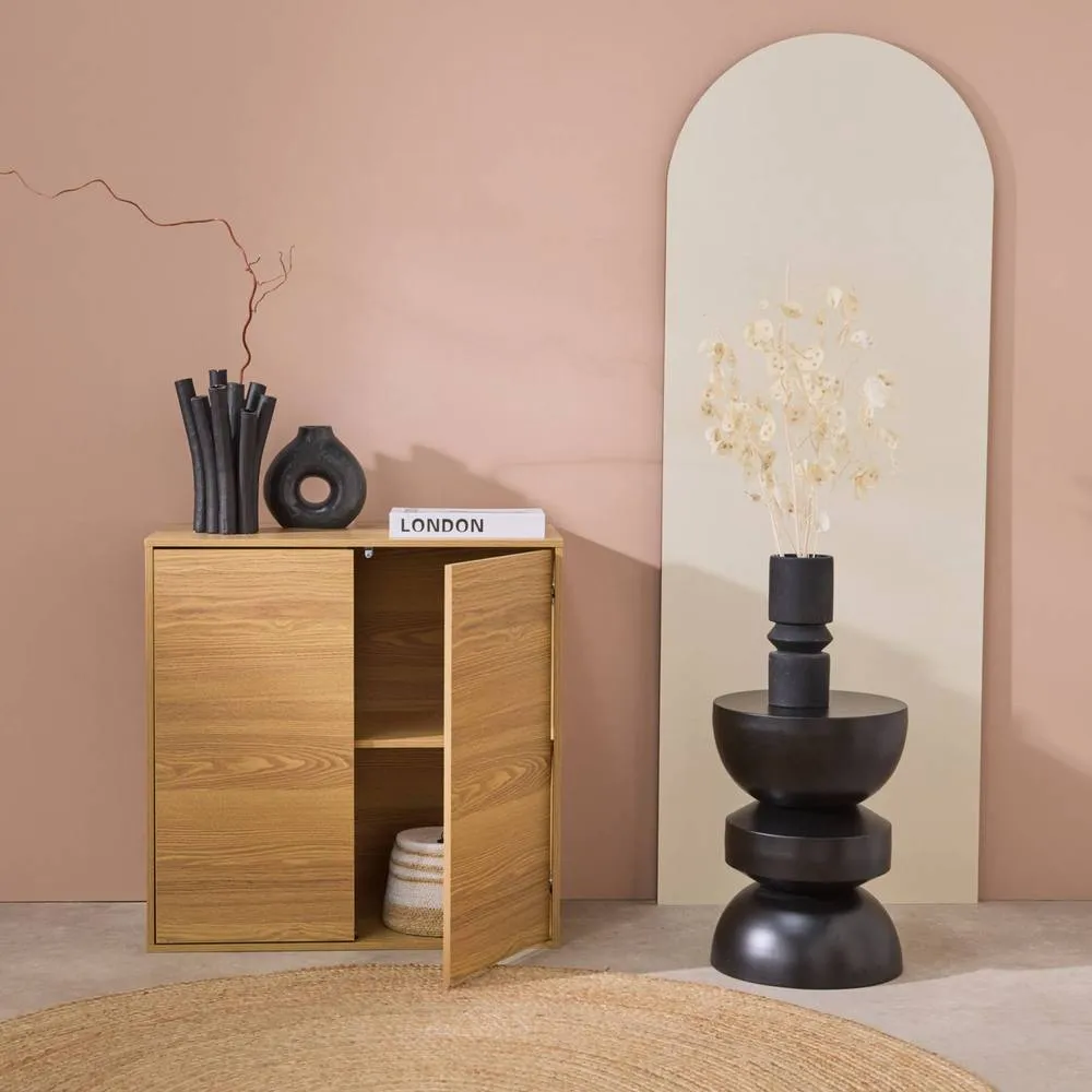 sweeek Wood effect storage unit, 2 doors, 70cm in Brown 4