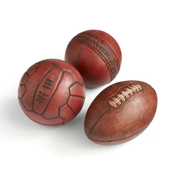 Set of 3 Vintage Sports Balls Ornaments 3