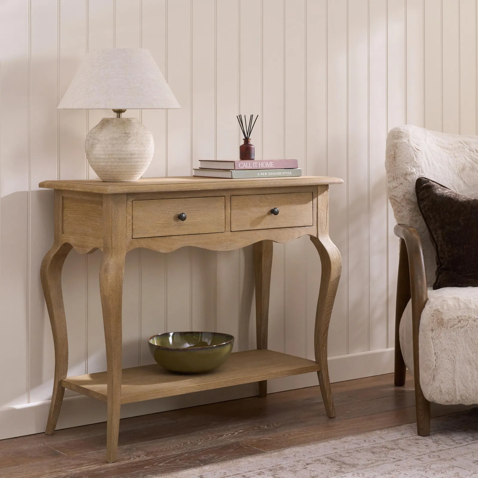 Sienna Beau Console Table - Weathered Oak