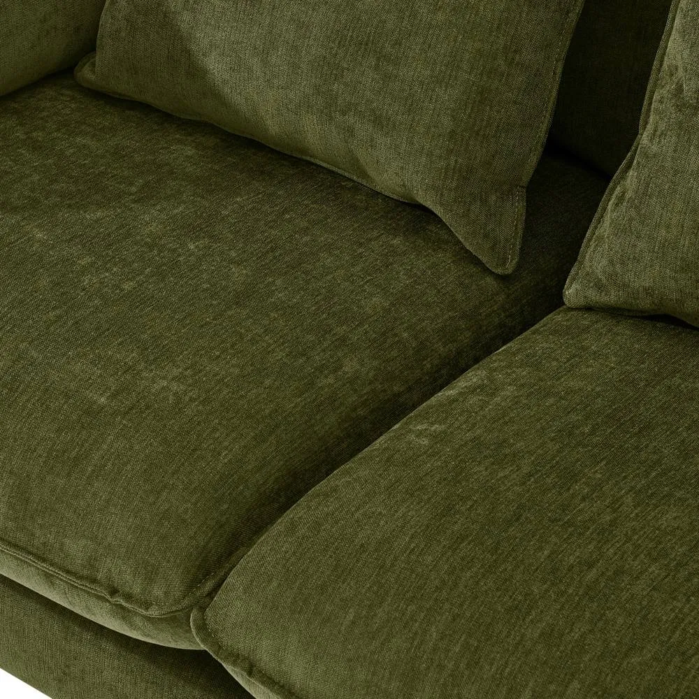 FurnitureboxUK Monroe Chenille Fabric 2 Seater Sofa in Green 4
