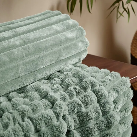 Cosy Ribbed Throw Blanket 130cm x 170cm 3