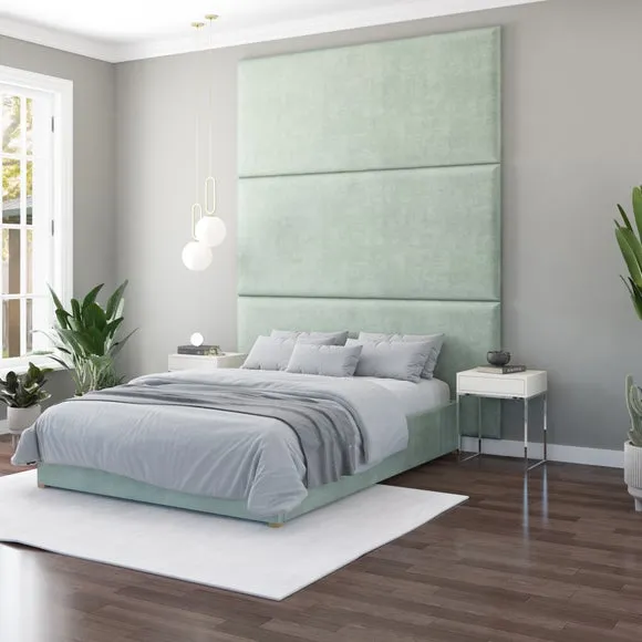 Hanging Wall Panel Dual Mount Plush Velvet Headboard 3