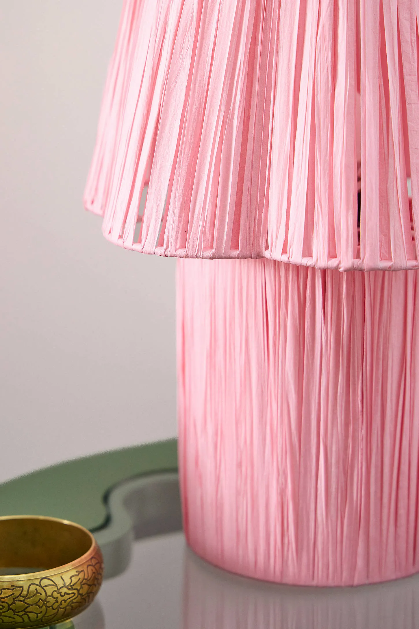 Paper Crepe Table Lamp - Pink 3