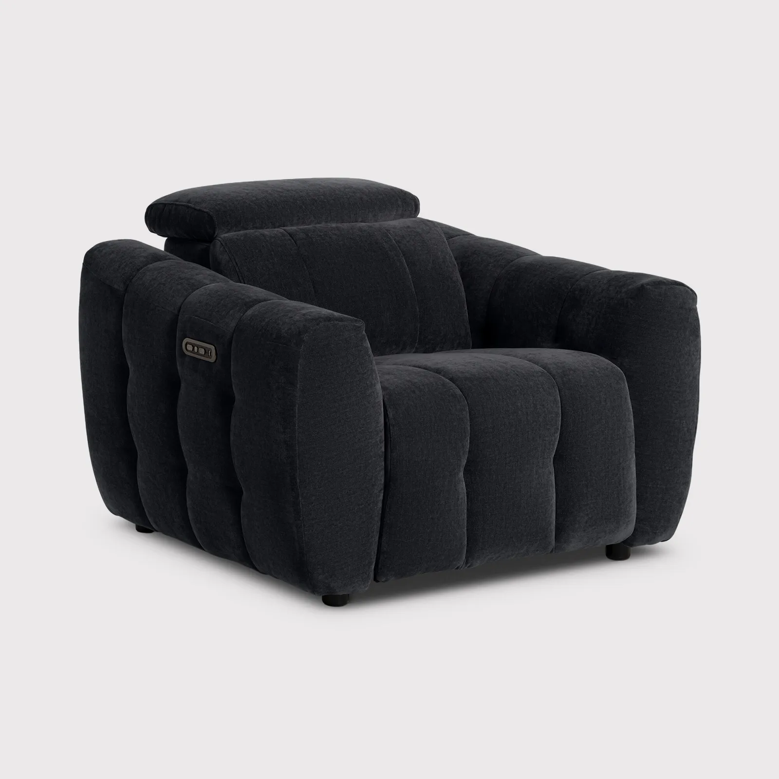 Montgomery Power Recliner Chair & Headrest, Purple Fabric | Barker & Stonehouse 1