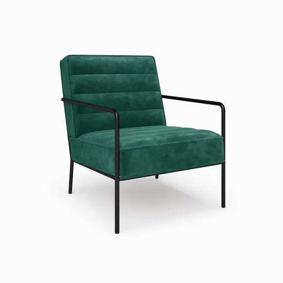 Bookham Velvet Metal Arm Accent Chair 2