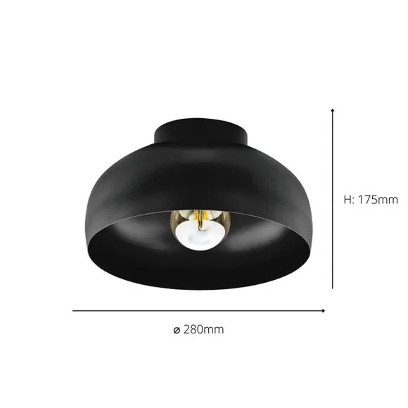 EGLO Mogano Semi Flush Ceiling Light 4