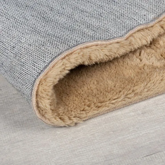 Faroe Wool Look Washable Faux Fur Rug 4