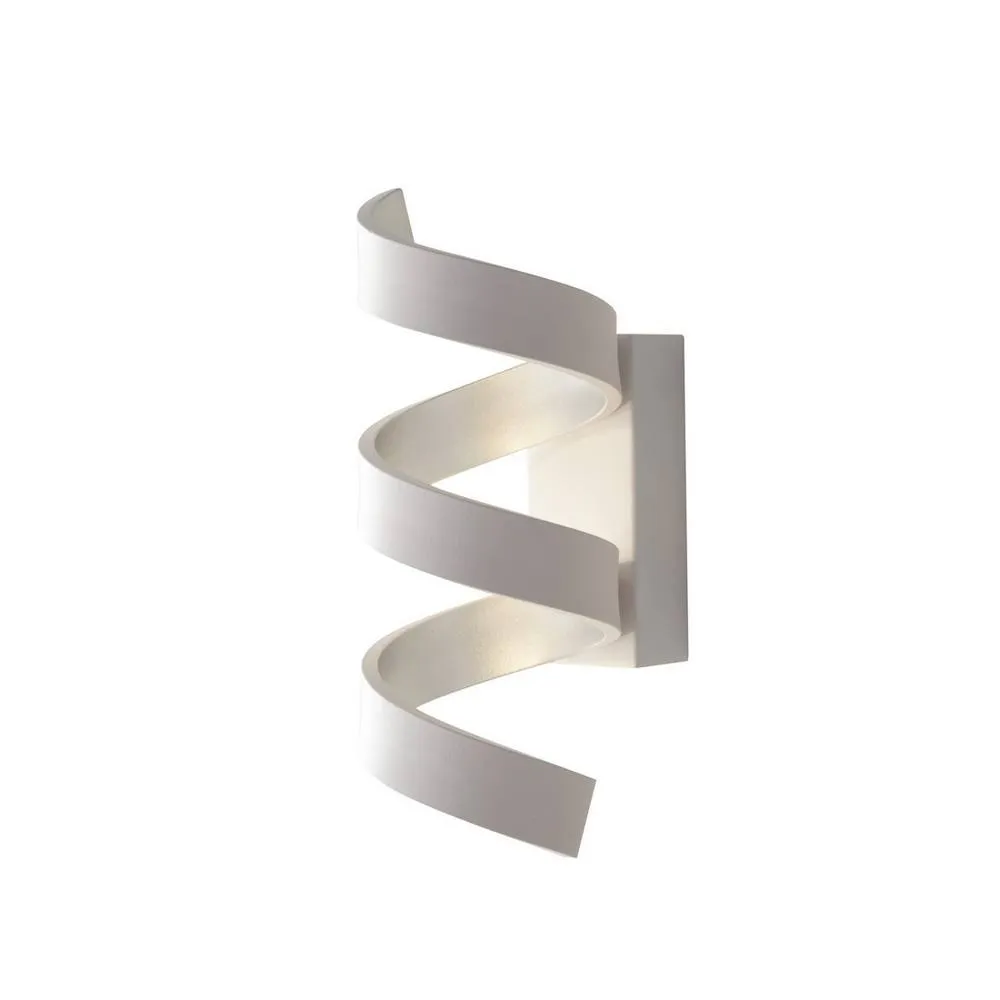 Netlighting Helix Integrated LED Swirl Effect Wall Lamp White Silver 4000K
