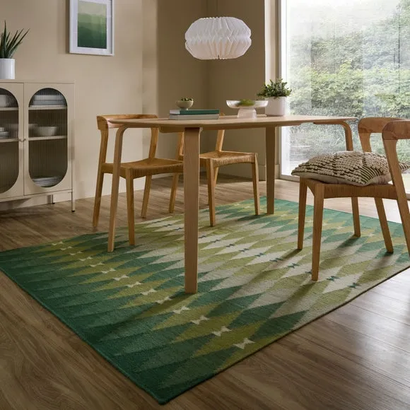 Zuno Geometric Diamond Wool Rug 1
