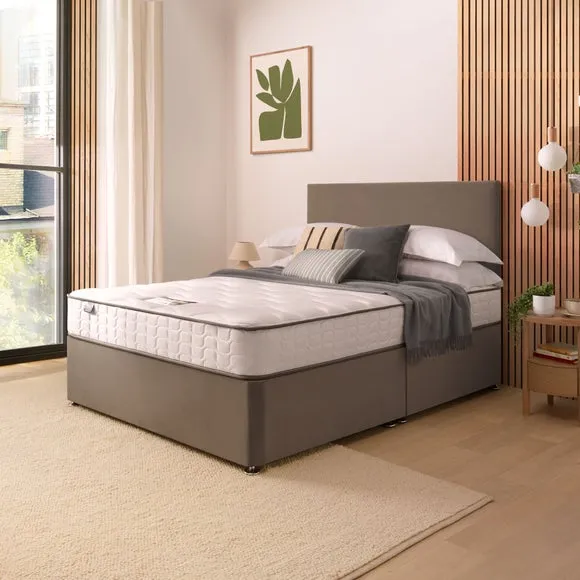 Silentnight Divan Bed With Velvet Paris Headboard and 800 Pocket Sprung Mattress 1