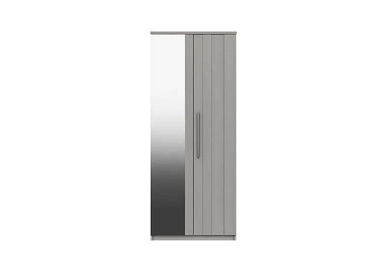 Victoria 2 Door Wardrobe with Mirror - Light Grey