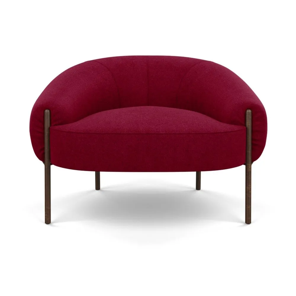 Heal's Isola Armchair St Moritz Wool Red Bronze Feet 1