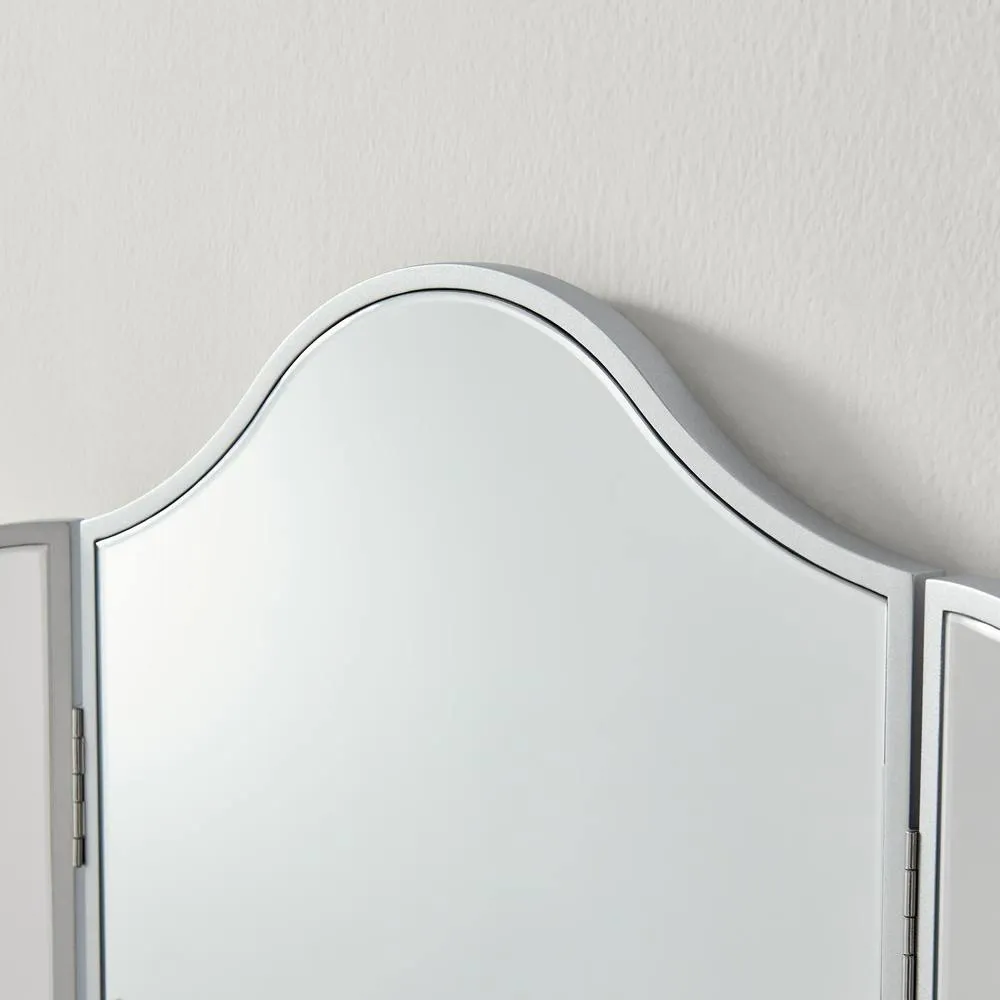 FurnitureboxUK Venetian Vintage Style Silver Tri-Fold Vanity Mirror 4
