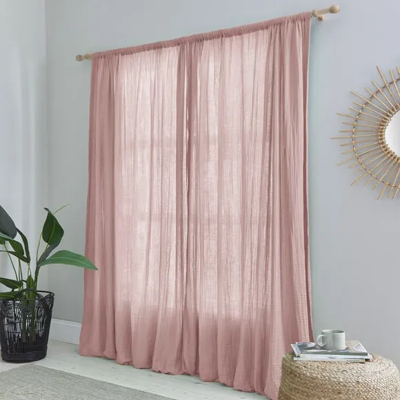 Cotton Muslin Slot Top Curtains 4