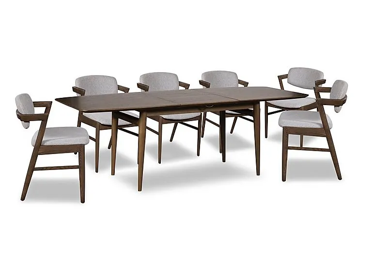Marlow Extending Dining Table with 6 Dining Arm Chairs