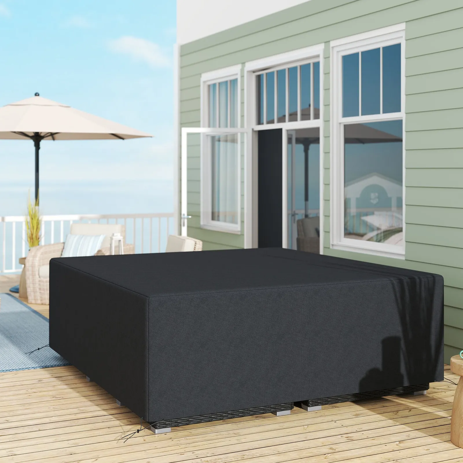 OUTSUNNY 225x210cm Outdoor Garden Furniture Protective Cover Black