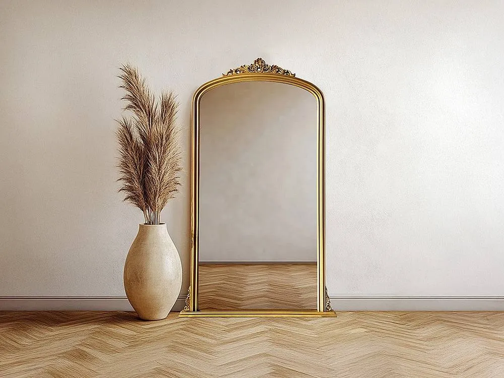 Vente-unique Large Paulownia Wood Mirror - L120 X H190 Cm - Gold - MERRY 6