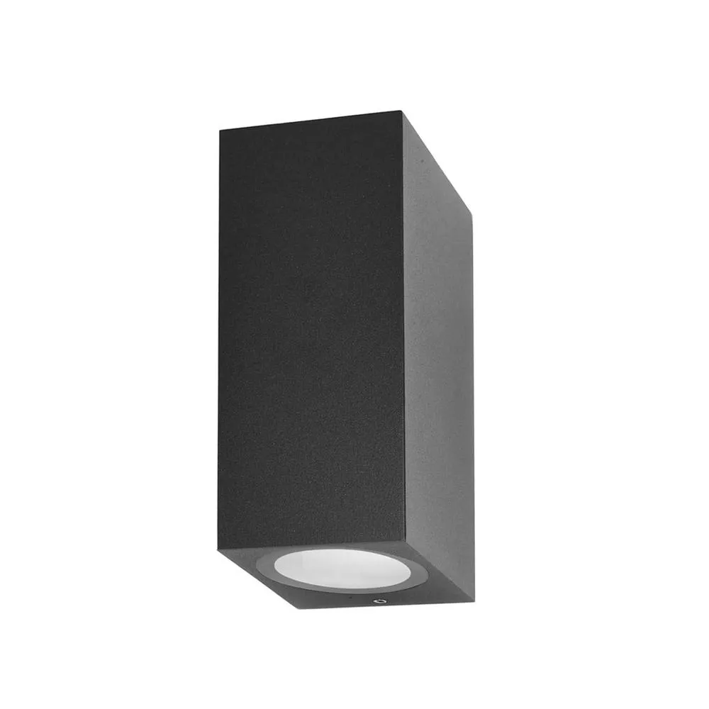 Netlighting Genta Square Outdoor Up Down Wall Lamp Black 2xGU10 IP54 2