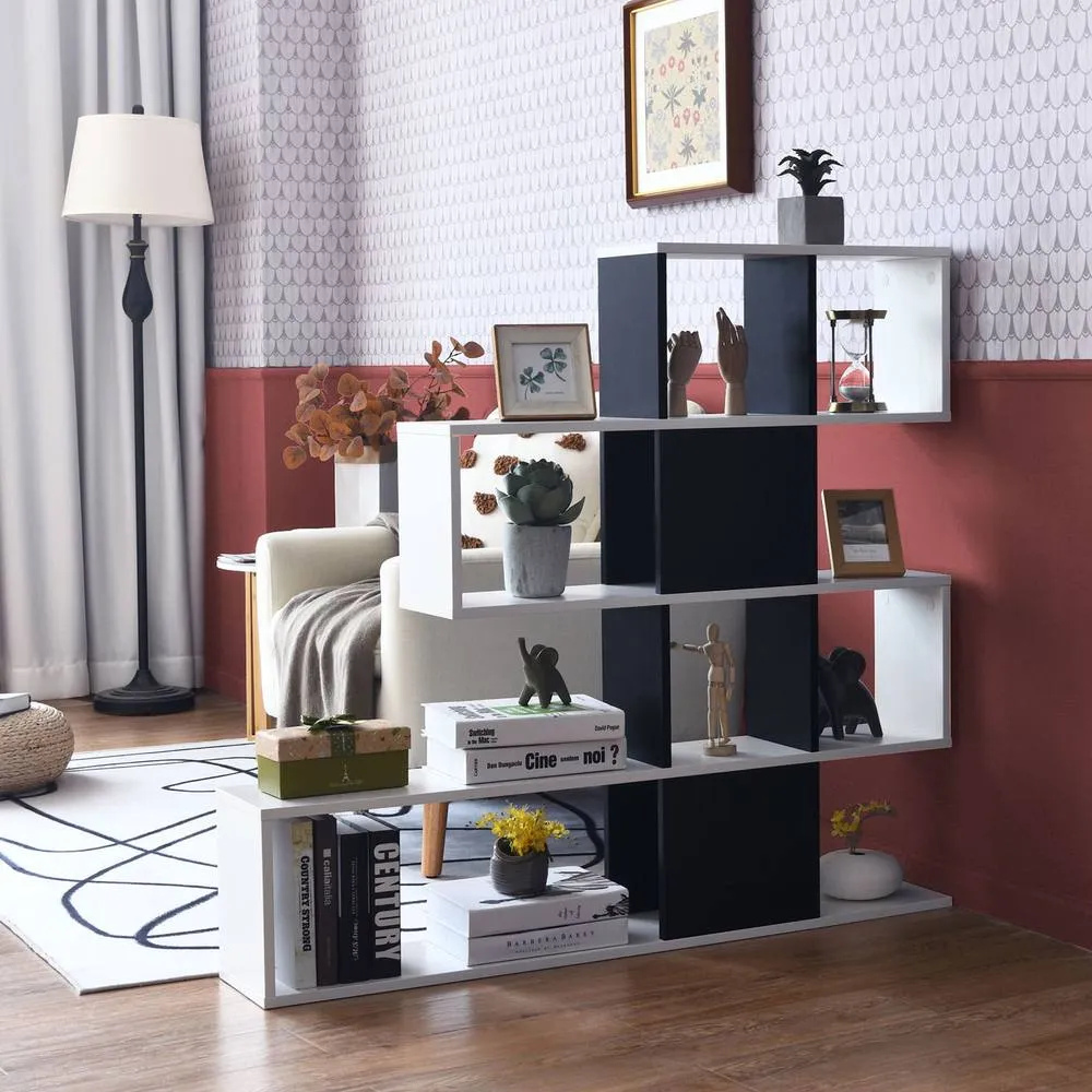 Costway 4-Tier Freestanding Bookshelf Wooden Ladder Display Shelf 3