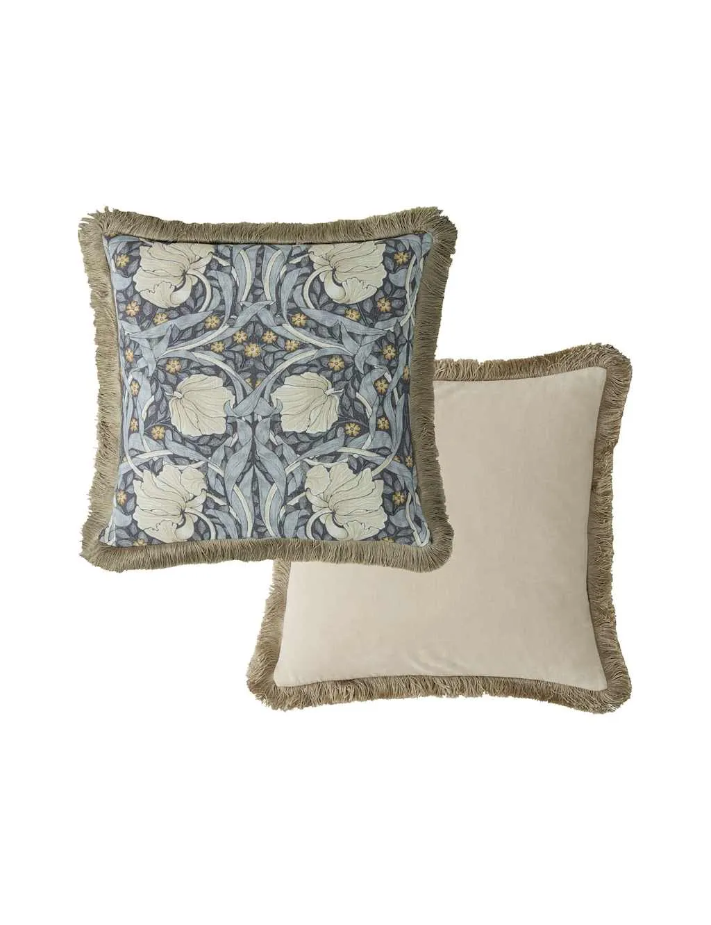 William Morris At Home Pure Cotton Pimpernel Cushion Blue Mix