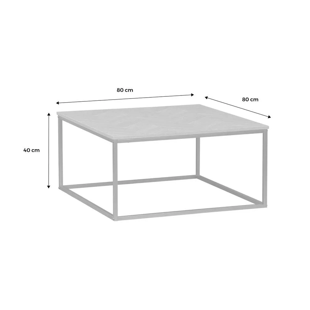 sweeek Herringbone Square Coffee Table in Light Brown 5