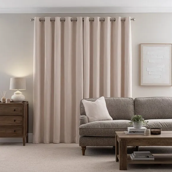 Soft Chenille Herringbone Eyelet Curtains 4