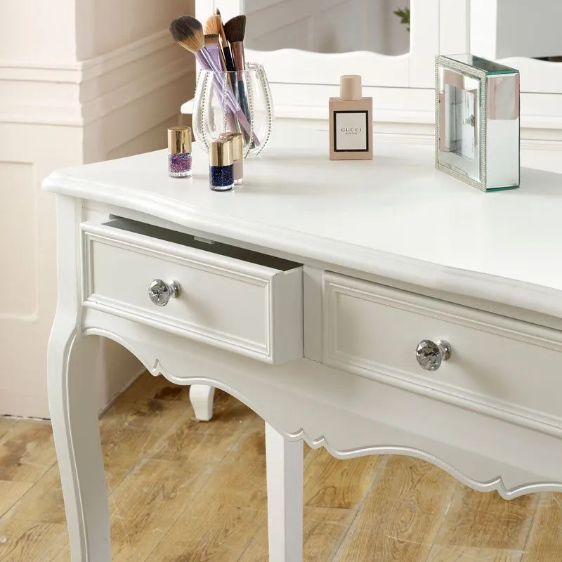Melody Maison White Dressing Table & Mirror Set - Victoria Range 2